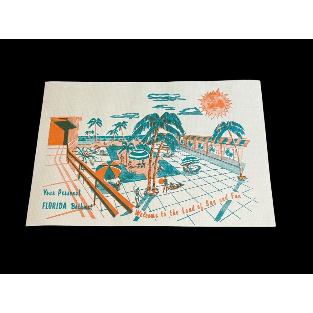 20 Vintage Paper Bathmat Bath Mat Smith-Lee Co. Florida 14 1/4" x 20 1/2" - Picture 2 of 16